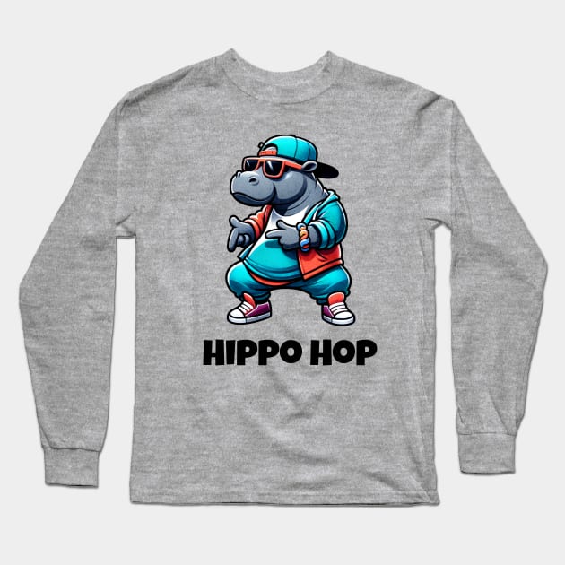 Hippo Hop Dancer Long Sleeve T-Shirt by Ingridpd